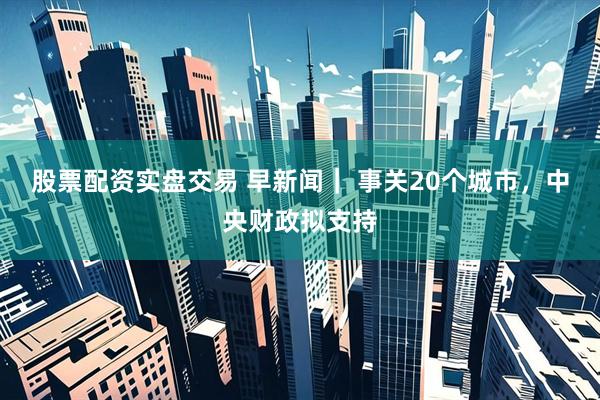 股票配资实盘交易 早新闻｜ 事关20个城市，中央财政拟支持